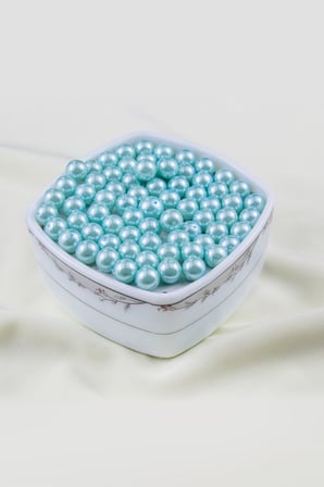 10 mm Turkuaz Cam İnci Boncuk Aksesuar Takı Malzemesi (30 Gr 45 Adet)