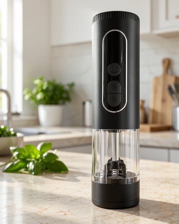 Çift Hazneli LED Aydınlatmalı 900 mAh Şarj Edilebilir Baharat Öğütücü Ahb15-5