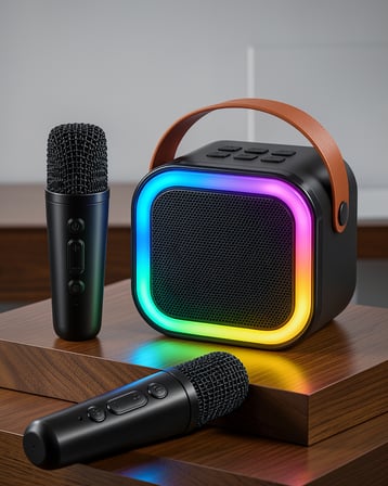 LED Işıklı Bluetooth Karaoke Hoparlör Seti Bls97