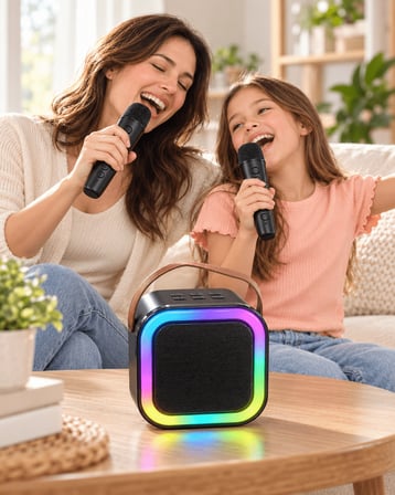 LED Işıklı Bluetooth Karaoke Hoparlör Seti Bls97