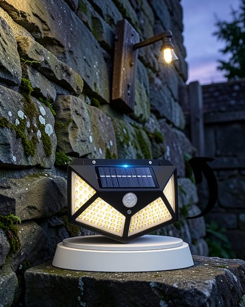 Güneş Enerjili 100 LED Bahçe Lambası UCZDUVARLAMBASI1