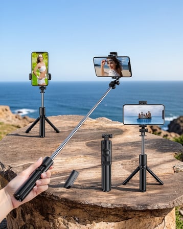 Kumandalı Tripod Telefon Tutucu 360 Derece Dönebilen UCZSELFİEÇUBUĞU3