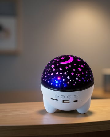 Çocuk Gece Lambası Bluetooth Hoparlörlü Suya ve Tere Dayanıklı UCZYL666STAR1-1