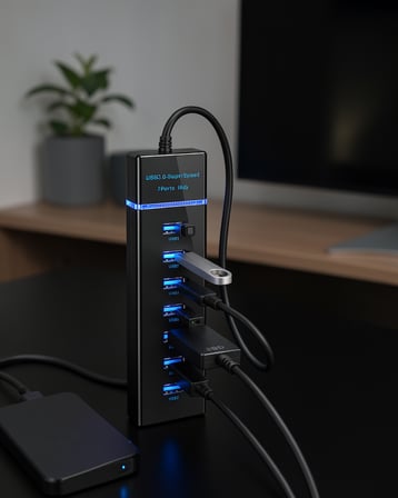 7 Girişli USB 3.0 Hub 5Gbps LED Göstergeli UCZZOKM307-3