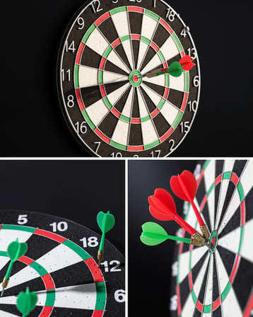 12 İnç Ahşap Dart Tahtası 4 Adet Metal İğne Uçlu Ok UCZZZ12İNÇDART-2