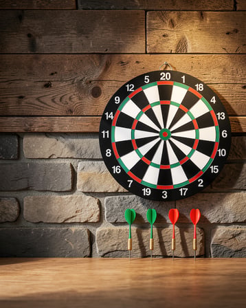 12 İnç Ahşap Dart Tahtası 4 Adet Metal Uçlu Dart Oku Dahil UCZZZ12İNÇDART-6