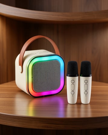 2 Mikrofonlu Kablosuz Karaoke Hoparlör UCZZZ2MİKROFONLUSPEAKER-5