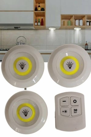 Kablosuz LED Spot Lamba Seti 3'lü UCZZZ3LÜSPOTLEDIŞIKKKKKK2