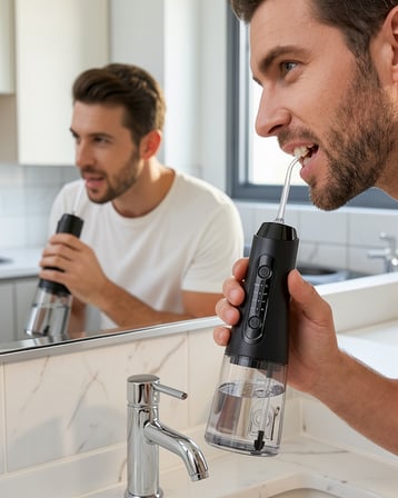 Şarjlı Ağız Duşu 20-140 PSI Ayarlanabilir Basınç 5 Başlıklı