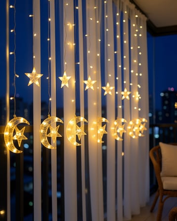 LED Perde Işık Hilal Yıldız Tasarımı UCZZZAYYILDIZDEKORATİF-3