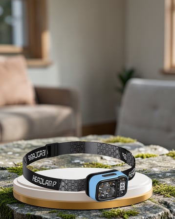 Üç Renkli LED Kafa Feneri 53 Mod Güç Göstergeli UCZZZHS217-1