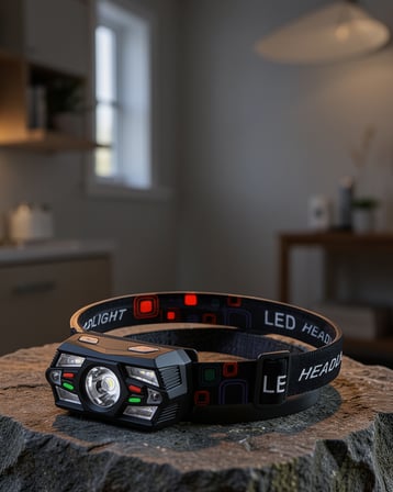 Sensörlü LED Kafa Lambası 4 Beyaz 2 Kırmızı Işık UCZZZHS241-1
