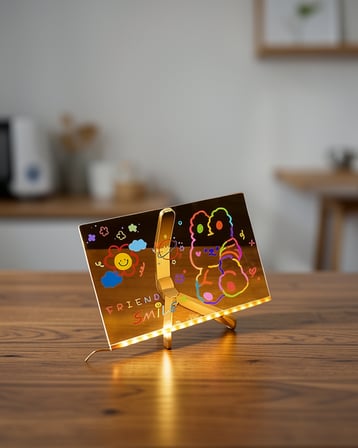 LED Aydınlatmalı Şeffaf Akrilik Mesaj Tahtası 30x20 cm UCZZZIŞIKLIYAZITAHTASI-3