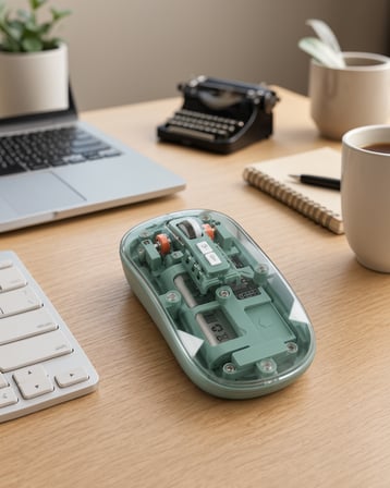 Kablosuz Mouse Bluetooth ve USB Uyumlu Şeffaf Gövde UCZZZM223MOUSEYEŞİL-9