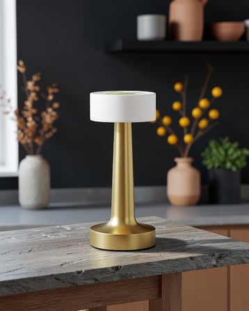 Şarjlı Masa Lambası Kare Model UCZZZMANTARGOLDKARE-5