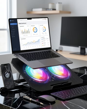 Çift Fanlı RGB Işıklı Sessiz Laptop Soğutucu UCZZZN33BİLGİSAYARFANI-1