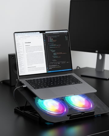 Laptop Soğutucu Stand İki Fanlı RGB Aydınlatmalı UCZZZN33BİLGİSAYARFANI-2