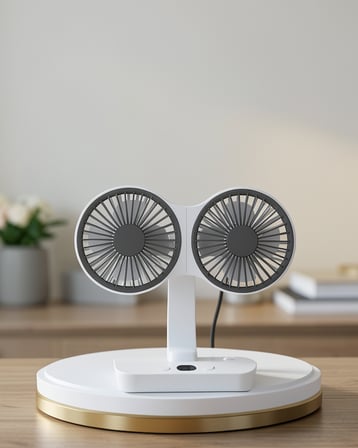 USB Şarjlı Çift Kafalı Masaüstü Vantilatör UCZZZSP01FAN-4