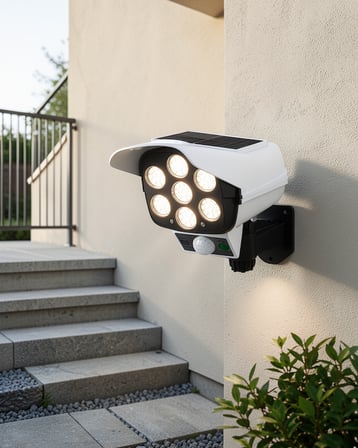 Güneş Enerjili LED Güvenlik Lambası Kamera Tipi Hareket Sensörlü