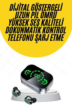 Kulaklık Çift Telefon Bağlantılı Powerbanklı Dijital Gösterge