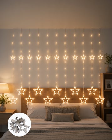 Perde Tipi Yıldız Desenli Peri Led 3x3 Metre UCZZZYILDIZPERİLED-7