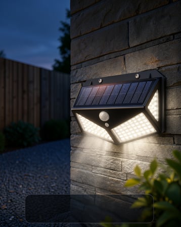 Solar Duvar Lambası 100 LED IP65 Su Geçirmez UUCZDUVARLAMBASI3-1