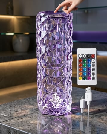 Kristal Masa Lambası RGB 16 Renk UUCZKRİSTALLAMBA