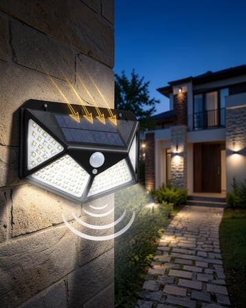 YX-100 LED Işık 100 Led Solar Bahçe Lambası UUCZZYX100LEDIŞIK-1