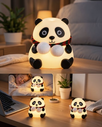 Renk Değiştiren Panda Silikon Gece Lambası bwr30renkdegıstırenpanda