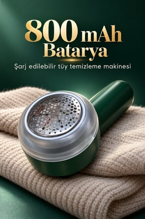 Şarjlı Tüy Temizleme Makinesi 800 mAh Bataryalı