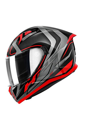 50.8 Racer Siyah-tıtanıum-kırmızı Kask