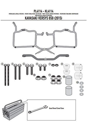 Kl4114 Kawasakı Versys 650 (15-18) Yan Çanta Tasıyıcı