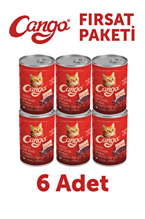 Cango Yetişkin Yaş Kedi Maması Ciğerli 415Gr 6Lı