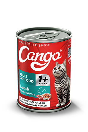 Cango Yetişkin Yaş Kedi Maması Kuzu Etli 415Gr 36Lı