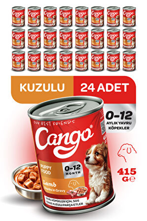 Cango Yavru Yaş Köpek Maması Kuzu Etli 415Gr 24Lü