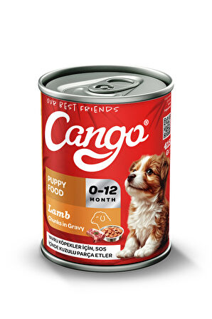 Cango Yavru Yaş Köpek Maması Kuzu Etli 415Gr 36Lı