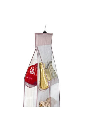 (2 ADET) ALAS Çanta Düzenleyici Çanta Askılığı 10 Lu Dolap İçi Düzenleyici 37*125 cm