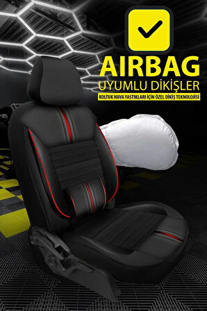 Lancia Deltaı 1.6jtd Multijet 16v (120 Hp) Dfn Dpf 2010 UYUMLU  CARBON SERİSİ OTO KILIF KIRMIZI SİYAH