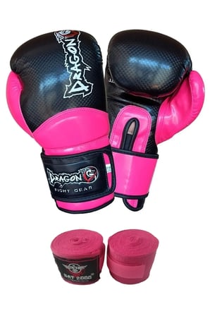 Carbon Boks Eldiveni Muay Thai, Kick Boks Eldiveni Ve Bat 2000 Bandaj 2'li Set