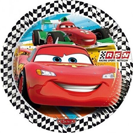 ARABALAR CARS (ŞİMŞEK MCQUEEN) TEMALI KARTON TABAK VE BARDAK SETİ 8+8 ADET