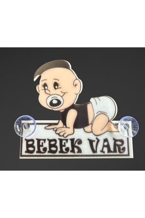 Arabada Bebek Var Araba Stickeri Fanatik Bebek Pleksi Vantuzlu