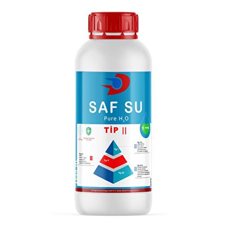 Saf Su - 0 PPM | Tip II | UV ve Endotoksin Filtreli | 1 Kg