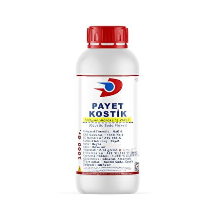 Payet Kostik Soda | Sodyum Hidroksit | Sud Kostik | 1 Kg