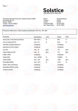 Dolar Kimya Potasyum İyodür (Pharma Grade, Potassium Iodide, Ekstra Saf >=98,5 %) | 100 Gram