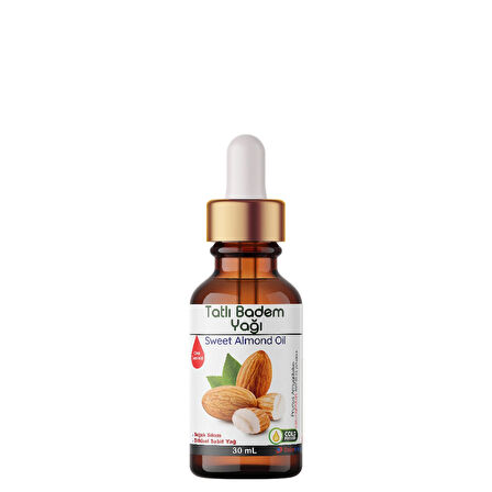 Tatlı Badem Yağı - 30 mL (Soğuk Sıkım Yağ,Buhardanlık Esansı,Oda Kokusu)
