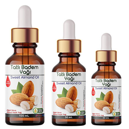 Tatlı Badem Yağı - 30 mL (Soğuk Sıkım Yağ,Buhardanlık Esansı,Oda Kokusu)