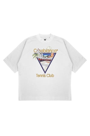 Unisex Oversize CASABLANCA BEYZBOL Baskılı Boxy Fit Kalın Kumaşlı (240gsm) T-shirt