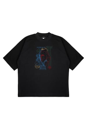 Unisex Oversize CASABLANCA ÇİZİM DAVINCI Baskılı Boxy Fit Kalın Kumaşlı (240gsm) T-shirt