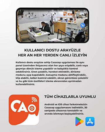 Casacop Q8 4g 6mp Solar Kamera 3mp+3mp Güneş Panelli Solar Güvenlik Kamerası