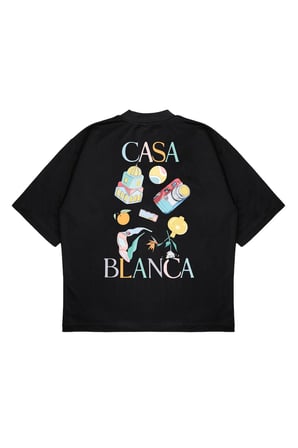 Unisex Oversize CASABLANCA FOTO MAKINA Baskılı Boxy Fit Kalın Kumaşlı (240gsm) T-shirt
